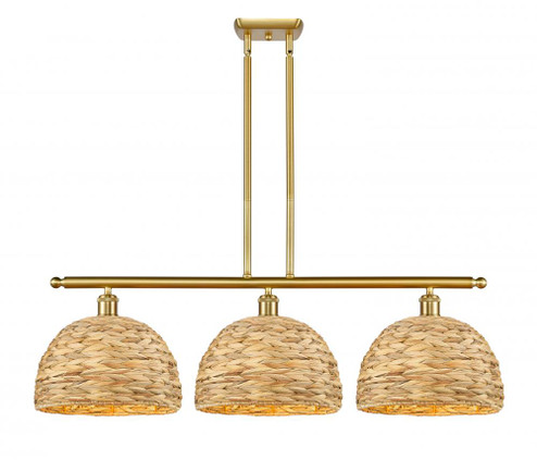 Woven Rattan - 3 Light - 39 inch - Satin Gold - Multi Pendant (3442|516-3I-SG-RBD-12-NAT)