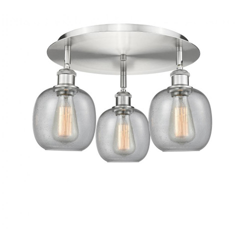 Belfast - 3 Light - 18 inch - Satin Nickel - Semi-Flush Mount (3442|516-3C-SN-G104)