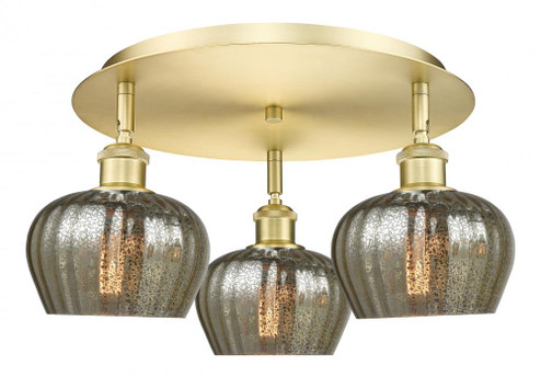 Fenton - 3 Light - 18 inch - Satin Gold - Semi-Flush Mount (3442|516-3C-SG-G96)