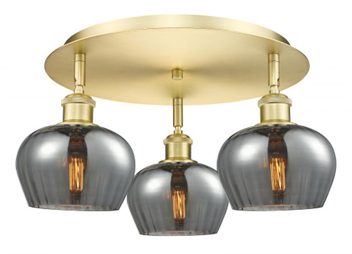Fenton - 3 Light - 18 inch - Satin Gold - Semi-Flush Mount (3442|516-3C-SG-G93)