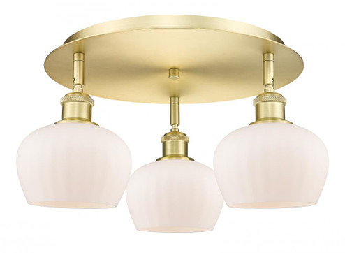 Fenton - 3 Light - 18 inch - Satin Gold - Semi-Flush Mount (3442|516-3C-SG-G91)