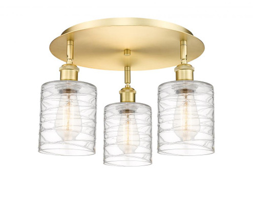 Cobbleskill - 3 Light - 17 inch - Satin Gold - Semi-Flush Mount (3442|516-3C-SG-G1113)