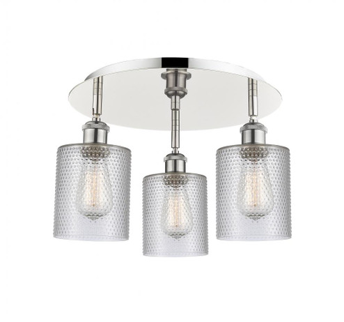 Cobbleskill - 3 Light - 17 inch - Polished Nickel - Semi-Flush Mount (3442|516-3C-PN-G112)