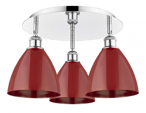 Plymouth - 3 Light - 19 inch - Polished Chrome - Semi-Flush Mount (3442|516-3C-PC-MBD-75-RD)
