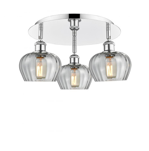 Fenton - 3 Light - 18 inch - Polished Chrome - Semi-Flush Mount (3442|516-3C-PC-G92)