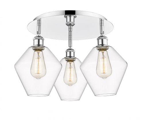 Cindyrella - 3 Light - 20 inch - Polished Chrome - Semi-Flush Mount (3442|516-3C-PC-G652-8)
