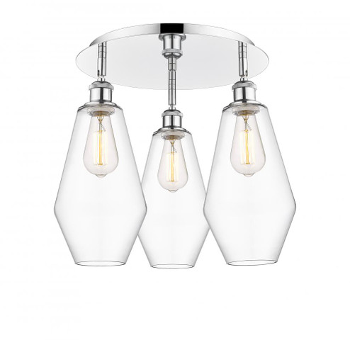 Cindyrella - 3 Light - 19 inch - Polished Chrome - Semi-Flush Mount (3442|516-3C-PC-G652-7)