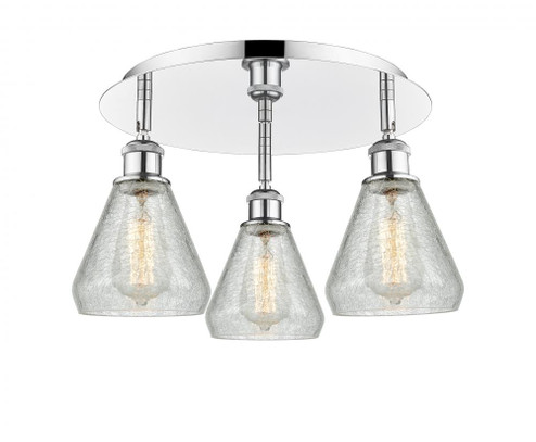 Conesus - 3 Light - 18 inch - Polished Chrome - Semi-Flush Mount (3442|516-3C-PC-G275)