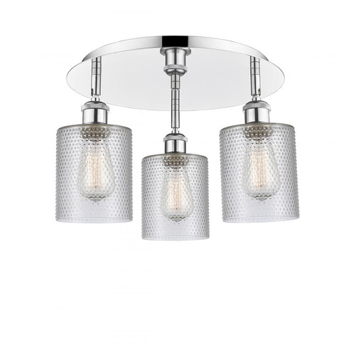 Cobbleskill - 3 Light - 17 inch - Polished Chrome - Semi-Flush Mount (3442|516-3C-PC-G112)