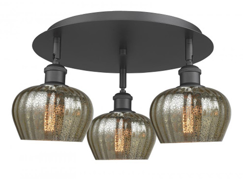Fenton - 3 Light - 18 inch - Matte Black - Semi-Flush Mount (3442|516-3C-BK-G96)