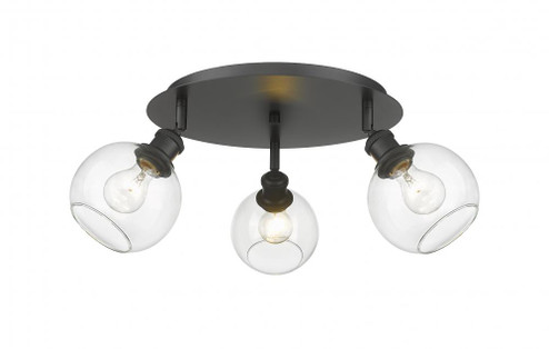Athens - 3 Light - 18 inch - Matte Black - Semi-Flush Mount (3442|516-3C-BK-G122-6)
