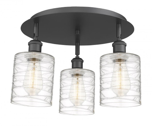 Cobbleskill - 3 Light - 17 inch - Matte Black - Semi-Flush Mount (3442|516-3C-BK-G1113)