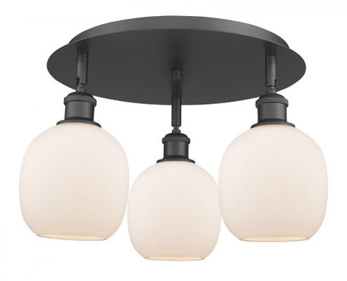 Belfast - 3 Light - 18 inch - Matte Black - Semi-Flush Mount (3442|516-3C-BK-G101)
