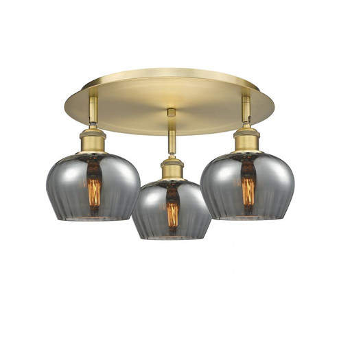 Fenton - 3 Light - 18 inch - Brushed Brass - Semi-Flush Mount (3442|516-3C-BB-G93)