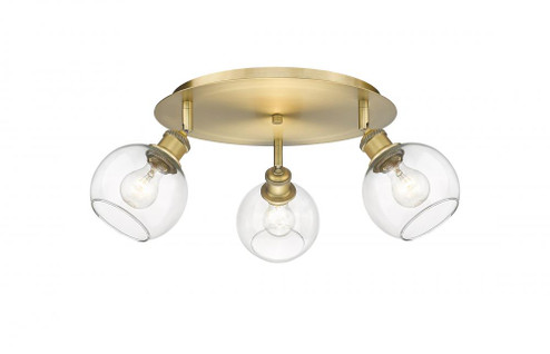 Athens - 3 Light - 18 inch - Brushed Brass - Semi-Flush Mount (3442|516-3C-BB-G122-6)