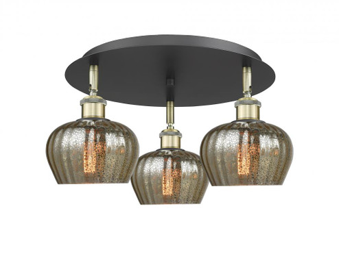 Fenton - 3 Light - 18 inch - Black Antique Brass - Semi-Flush Mount (3442|516-3C-BAB-G96)