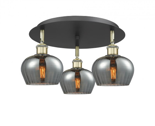 Fenton - 3 Light - 18 inch - Black Antique Brass - Semi-Flush Mount (3442|516-3C-BAB-G93)