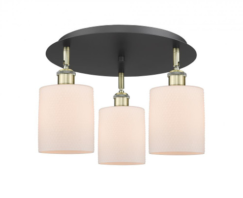 Cobbleskill - 3 Light - 17 inch - Black Antique Brass - Semi-Flush Mount (3442|516-3C-BAB-G111)