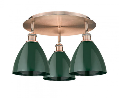 Plymouth - 3 Light - 19 inch - Antique Copper - Semi-Flush Mount (3442|516-3C-AC-MBD-75-GR)