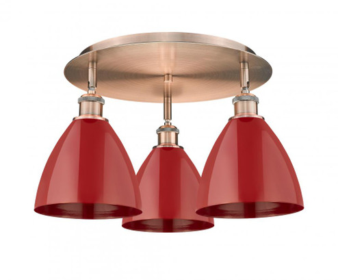 Plymouth - 3 Light - 19 inch - Antique Copper - Semi-Flush Mount (3442|516-3C-AC-MBD-75-RD)