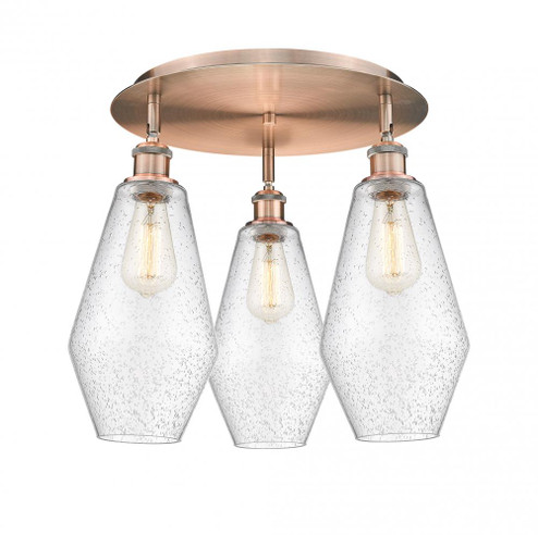 Cindyrella - 3 Light - 19 inch - Antique Copper - Semi-Flush Mount (3442|516-3C-AC-G654-7)