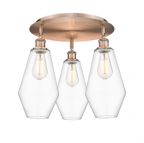 Cindyrella - 3 Light - 19 inch - Antique Copper - Semi-Flush Mount (3442|516-3C-AC-G652-7)