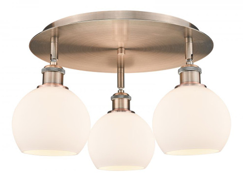 Athens - 3 Light - 18 inch - Antique Copper - Flush Mount (3442|516-3C-AC-G121-6)