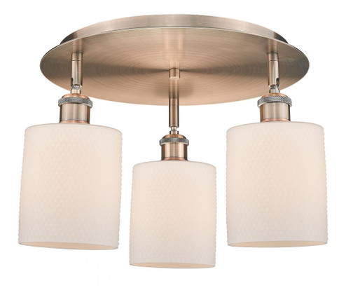 Cobbleskill - 3 Light - 17 inch - Antique Copper - Semi-Flush Mount (3442|516-3C-AC-G111)