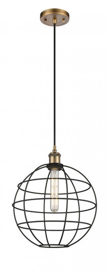Lake Placid - 1 Light - 12 inch - Brushed Brass - Mini Pendant (3442|516-1P-BB-CE-12-BK)