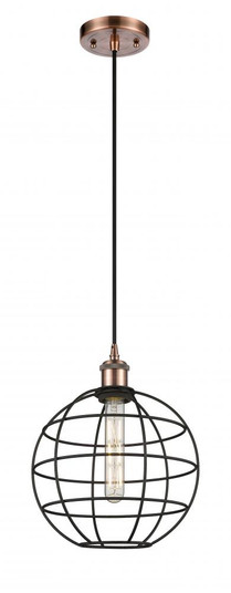 Lake Placid - 1 Light - 10 inch - Antique Copper - Mini Pendant (3442|516-1P-AC-CE-10-BK)