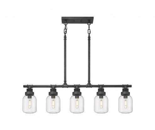 Somers - 5 Light - 43 inch - Weathered Zinc - Linear Pendant (3442|472-5I-WZ-G472-6CL)