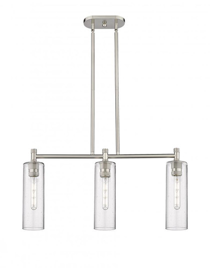 Crown Point - 3 Light - 31 inch - Polished Nickel - Island Light (3442|434-3I-PN-G434-12SDY)