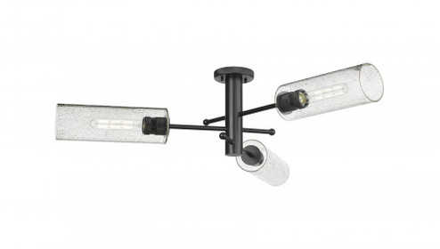 Crown Point - 3 Light - 34 inch - Matte Black - Semi-Flush Mount (3442|434-3F-BK-G434-12SDY)