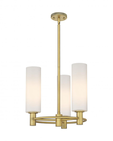 Crown Point - 3 Light - 18 inch - Brushed Brass - Pendant (3442|434-3CR-BB-G434-12WH)