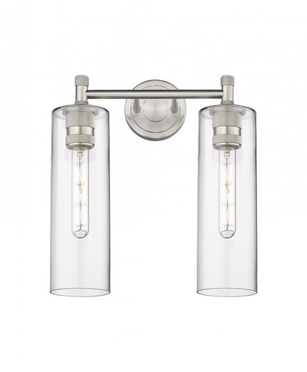 Crown Point - 2 Light - 14 inch - Satin Nickel - Bath Vanity Light (3442|434-2W-SN-G434-12CL)