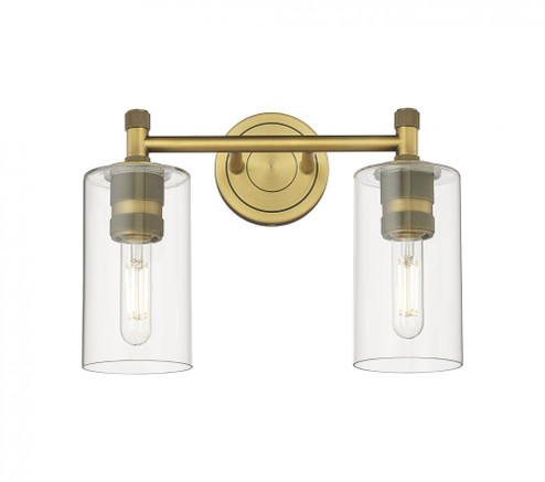Crown Point - 2 Light - 14 inch - Brushed Brass - Bath Vanity Light (3442|434-2W-BB-G434-7CL)
