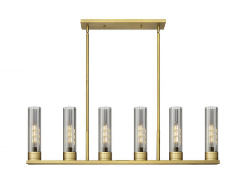 Empire - 6 Light - 44 inch - Brushed Brass - Linear Pendant (3442|429-6I-BB-G429-11SM)