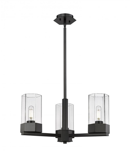 Claverack - 3 Light - 22 inch - Matte Black - Pendant (3442|427-3CR-BK-G427-9CL)