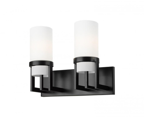 Utopia - 2 Light - 15 inch - Matte Black - Bath Vanity Light (3442|426-2W-BK-G426-8WH)