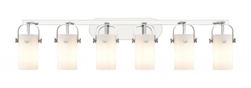 Pilaster II Cylinder - 6 Light - 44 inch - Polished Chrome - Bath Vanity Light (3442|423-6W-PC-G423-7WH)