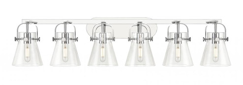 Pilaster II Cone - 6 Light - 46 inch - Polished Chrome - Bath Vanity Light (3442|423-6W-PC-G411-6CL)