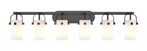 Pilaster II Cylinder - 6 Light - 44 inch - Matte Black - Bath Vanity Light (3442|423-6W-BK-G423-7WH)