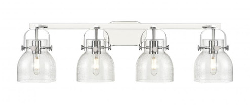 Pilaster II Bell - 4 Light - 37 inch - Polished Chrome - Bath Vanity Light (3442|423-4W-PC-G412-6SDY)