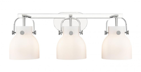 Pilaster II Bell - 3 Light - 27 inch - Polished Chrome - Bath Vanity Light (3442|423-3W-PC-G412-6WH)