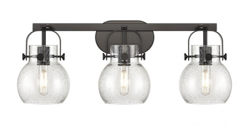 Pilaster II Sphere - 3 Light - 27 inch - Matte Black - Bath Vanity Light (3442|423-3W-BK-G410-6SDY)