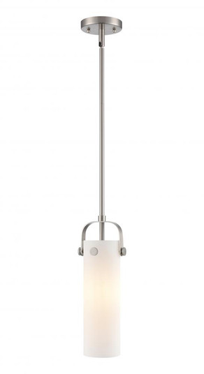 Pilaster II Cylinder - 1 Light - 5 inch - Satin Nickel - Pendant (3442|423-1S-SN-G423-12WH)