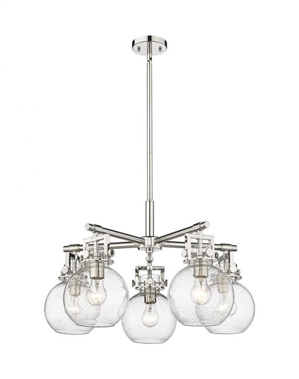 Newton Sphere - 5 Light - 26 inch - Polished Nickel - Chandelier (3442|411-5CR-PN-G410-7SDY)