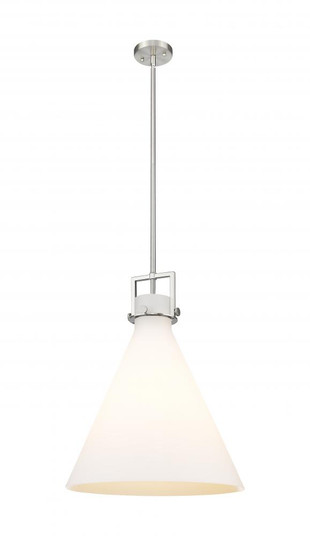 Newton Cone - 1 Light - 18 inch - Brushed Satin Nickel - Cord hung - Pendant (3442|411-1SL-SN-G411-18WH)