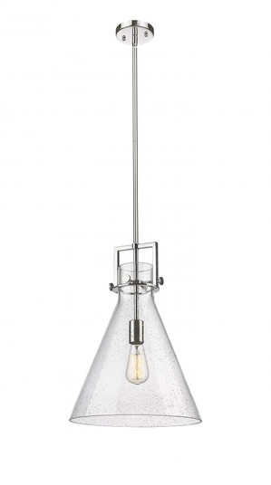 Newton Cone - 1 Light - 14 inch - Polished Nickel - Cord hung - Pendant (3442|411-1SL-PN-G411-14SDY)