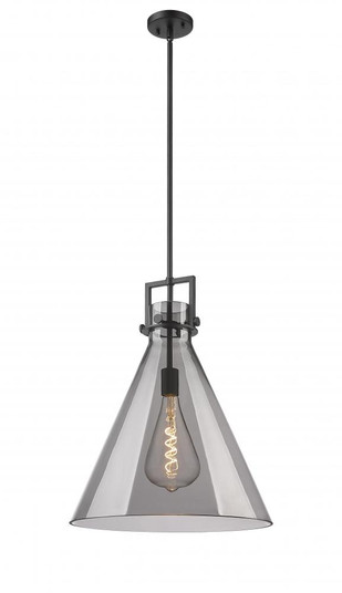 Newton Cone - 1 Light - 18 inch - Matte Black - Cord hung - Pendant (3442|411-1SL-BK-G411-18SM)